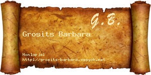Grosits Barbara névjegykártya